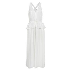 SAM EDELMAN NWT Fab White Shadow Stripe Peplum Maxi Dress US 4
